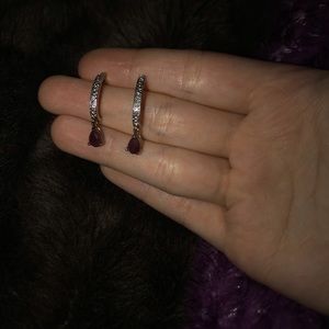 gold garnet earrings